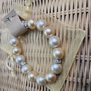 Elegant Gold Pearl Bracelet And Toe Ring